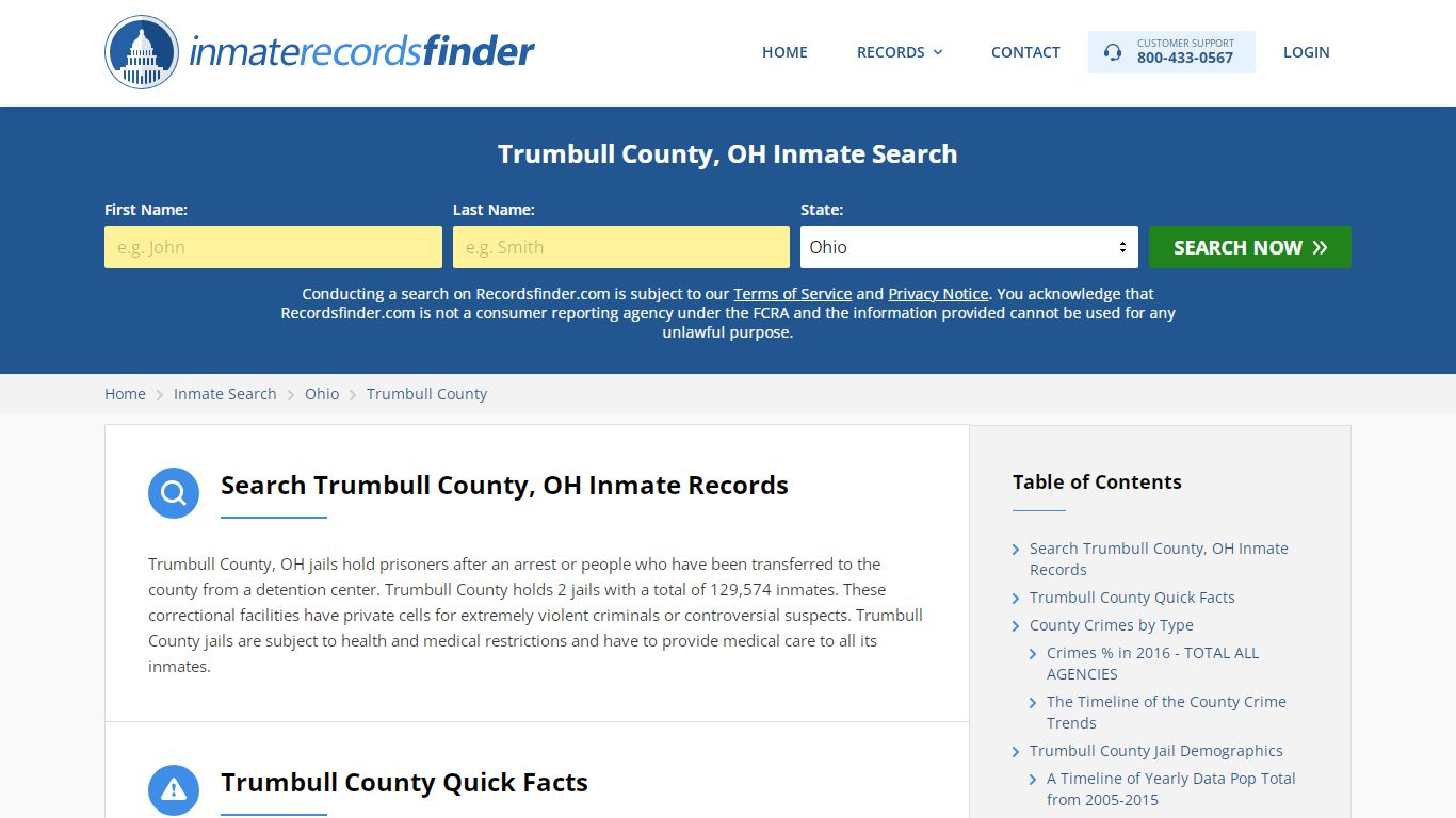 Trumbull County, OH Inmate Lookup & Jail Records Online